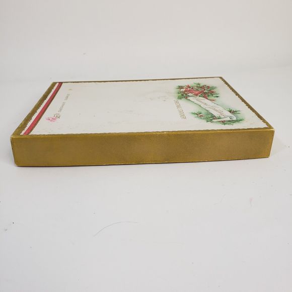 Vintage 60s Season's Greetings Christmas Stationery Set Embossed 24 Sheets Bells - Picture 10 of 11